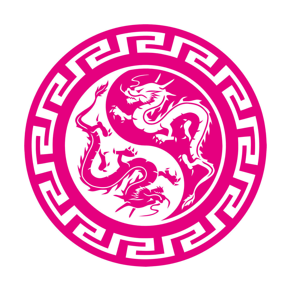 Engraving Stickers Chinese Dragons Yin Yang Symbol Buddhism Multiple Size Options