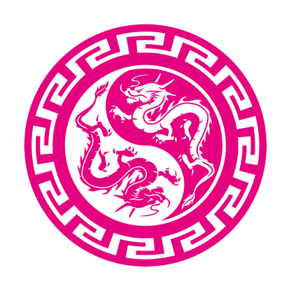 Engraving Stickers Chinese Dragons Yin Yang Symbol Buddhism Multiple Size Options