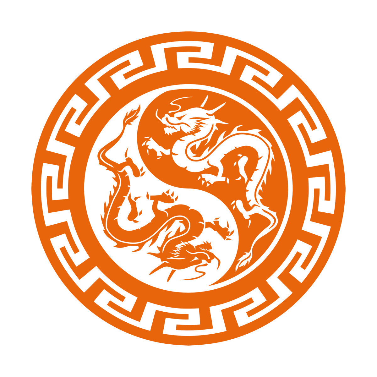 Engraving Stickers Chinese Dragons Yin Yang Symbol Buddhism Multiple Size Options