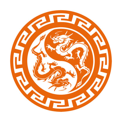 Engraving Stickers Chinese Dragons Yin Yang Symbol Buddhism Multiple Size Options