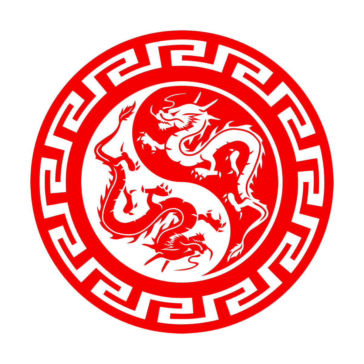 Engraving Stickers Chinese Dragons Yin Yang Symbol Buddhism Multiple Size Options