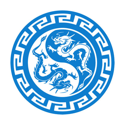 Engraving Stickers Chinese Dragons Yin Yang Symbol Buddhism Multiple Size Options