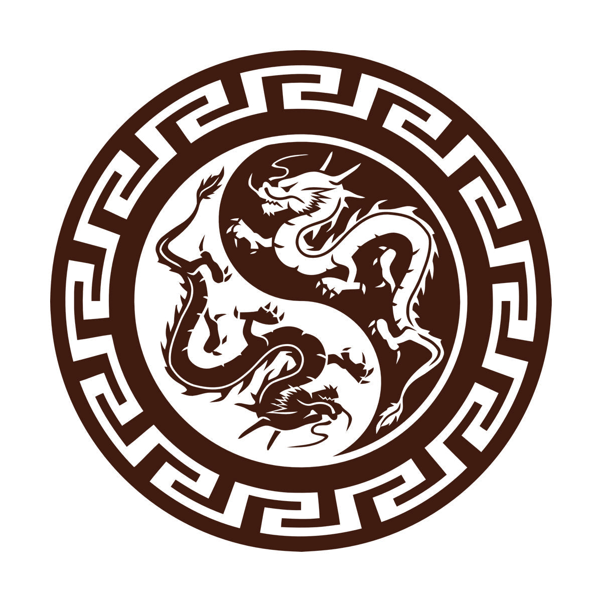 Engraving Stickers Chinese Dragons Yin Yang Symbol Buddhism Multiple Size Options