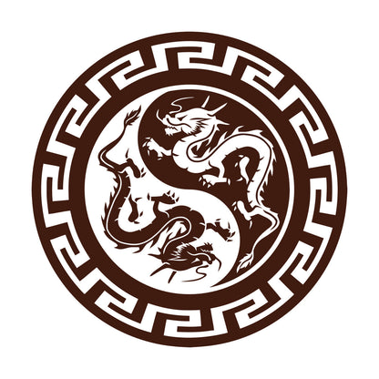 Engraving Stickers Chinese Dragons Yin Yang Symbol Buddhism Multiple Size Options