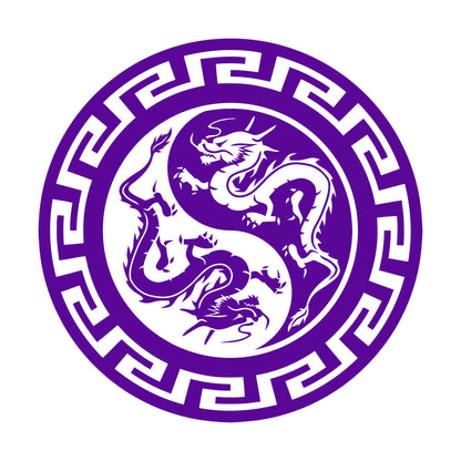 Engraving Stickers Chinese Dragons Yin Yang Symbol Buddhism Multiple Size Options
