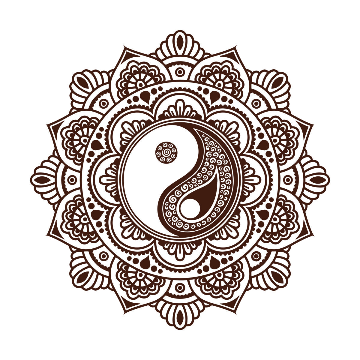 Mandala Circle Floral Ornament Yin Yang Zen Meditation Wall Decals Paster Paper Can Modify And Add Information