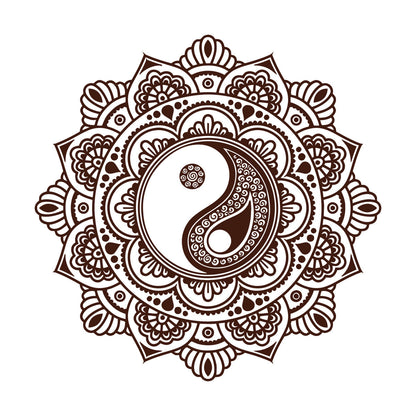 Mandala Circle Floral Ornament Yin Yang Zen Meditation Wall Decals Paster Paper Can Modify And Add Information