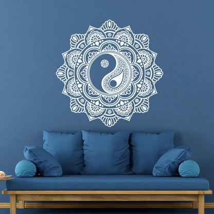 Mandala Circle Floral Ornament Yin Yang Zen Meditation Wall Decals Paster Paper Can Modify And Add Information