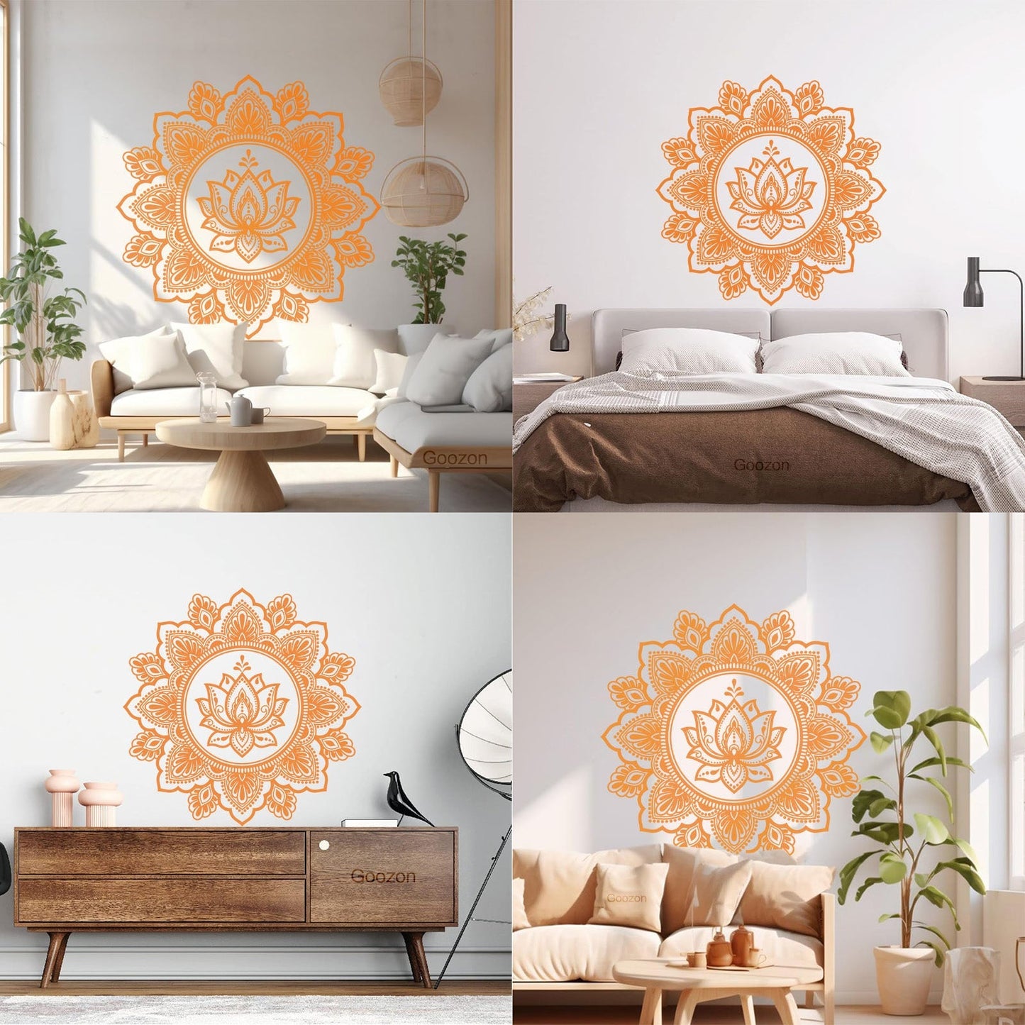 Vinyl Wall Decals Circle Ornament Mandala Meditation Lotus Car Body Decoration