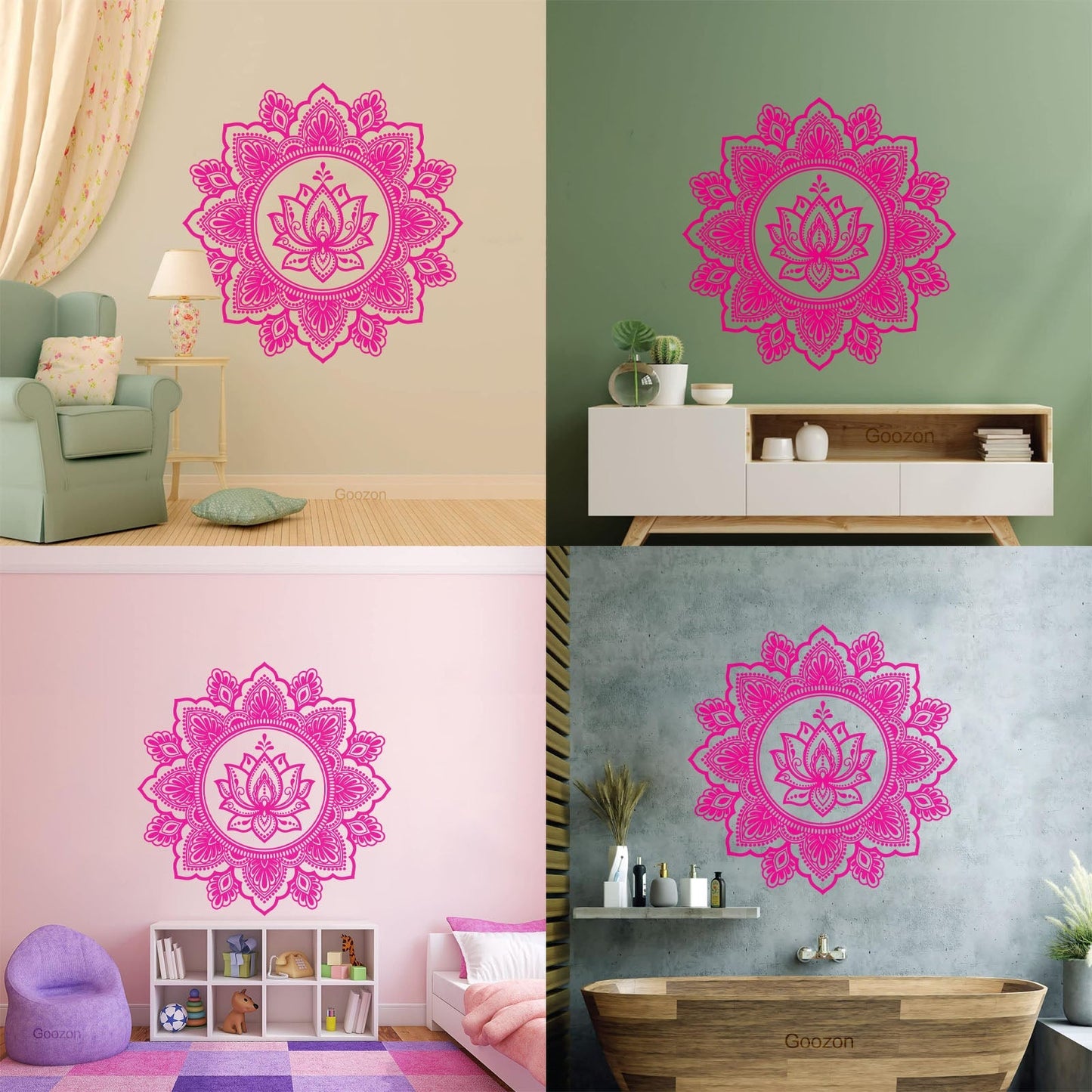 Vinyl Wall Decals Circle Ornament Mandala Meditation Lotus Car Body Decoration