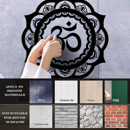 Mural And Wall Vinyl Decal Circle Ornament Pattern Beautiful Mandala Glass Stickers