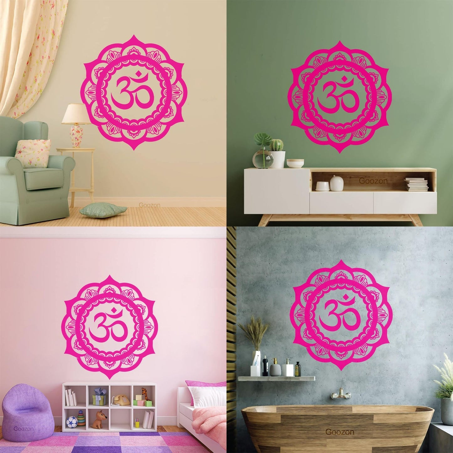 Mural And Wall Vinyl Decal Circle Ornament Pattern Beautiful Mandala Glass Stickers
