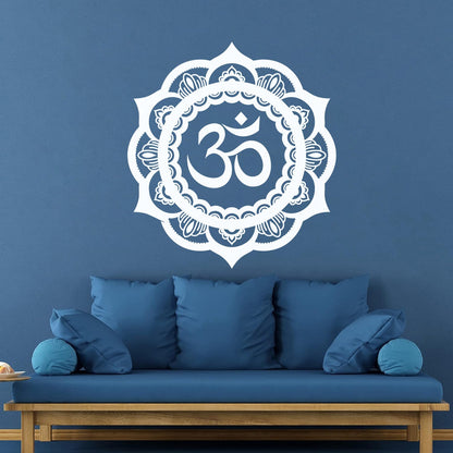 Mural And Wall Vinyl Decal Circle Ornament Pattern Beautiful Mandala Glass Stickers