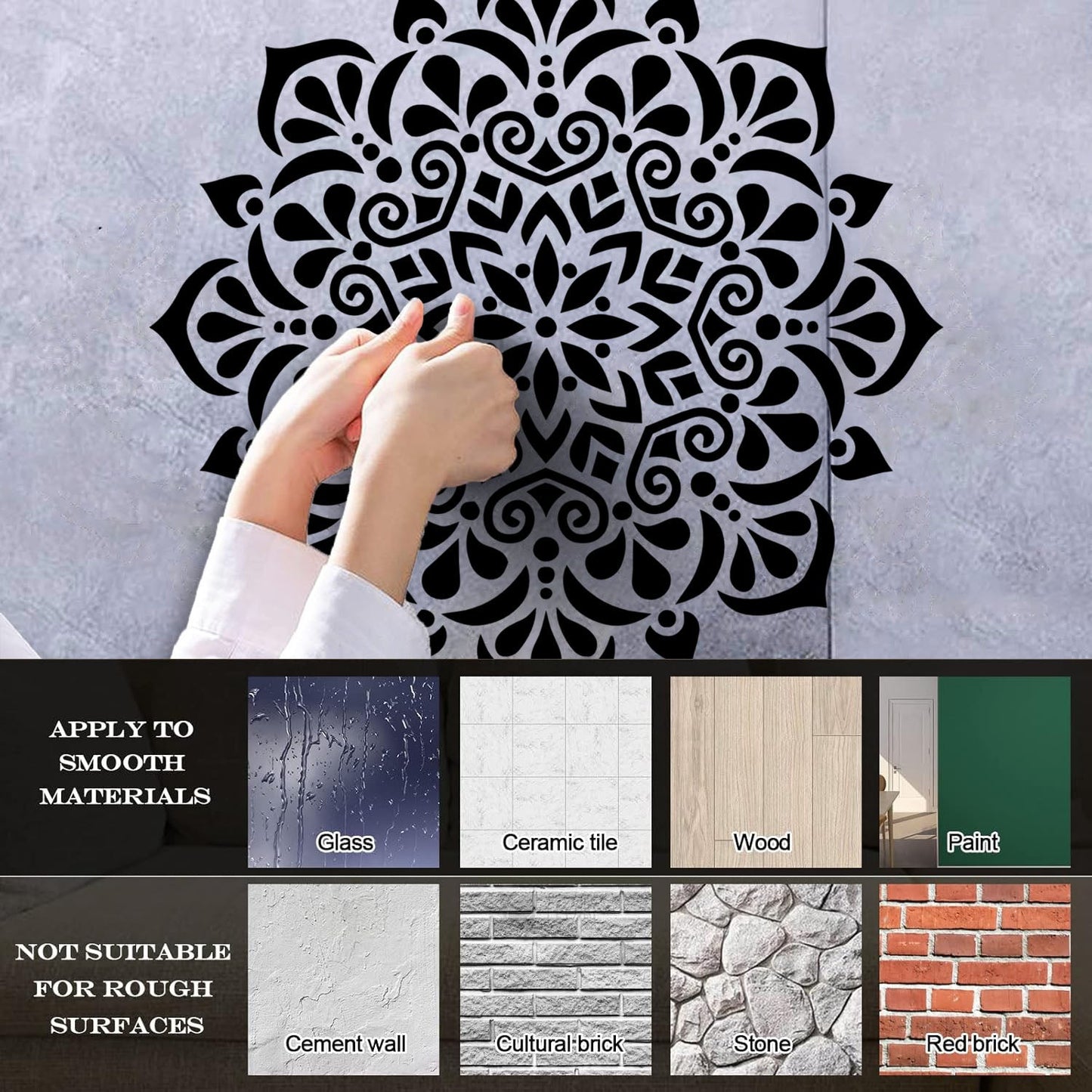 Circle Ornament Pattern Beautiful Mandala Wall Stickers Paster Paper Store Decoration