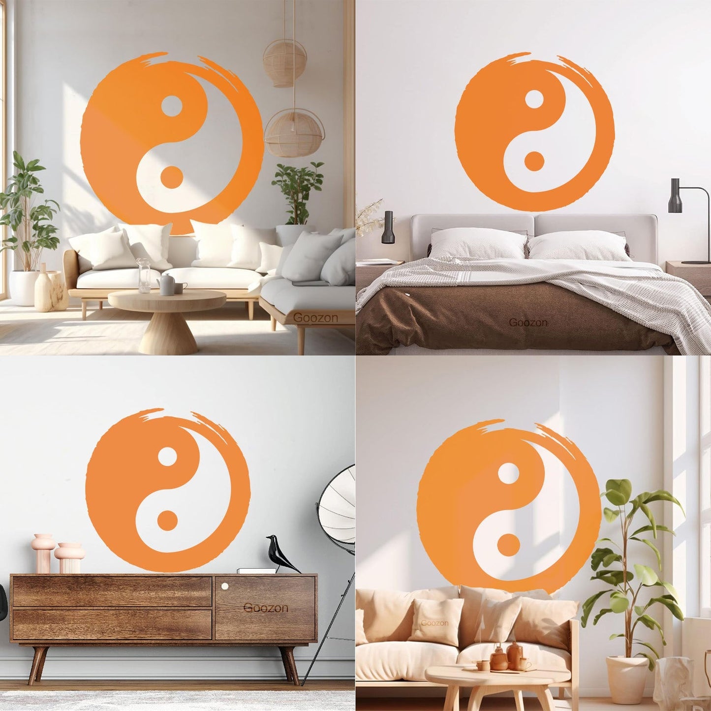 Wall Vinyl Sticker Decor Circle Yin Yang Symbol Eastern Philosophy Zen Tattoo Culture