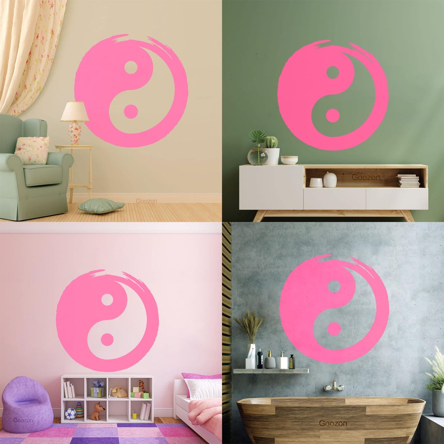 Wall Vinyl Sticker Decor Circle Yin Yang Symbol Eastern Philosophy Zen Tattoo Culture