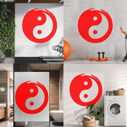 Wall Vinyl Sticker Decor Circle Yin Yang Symbol Eastern Philosophy Zen Tattoo Culture
