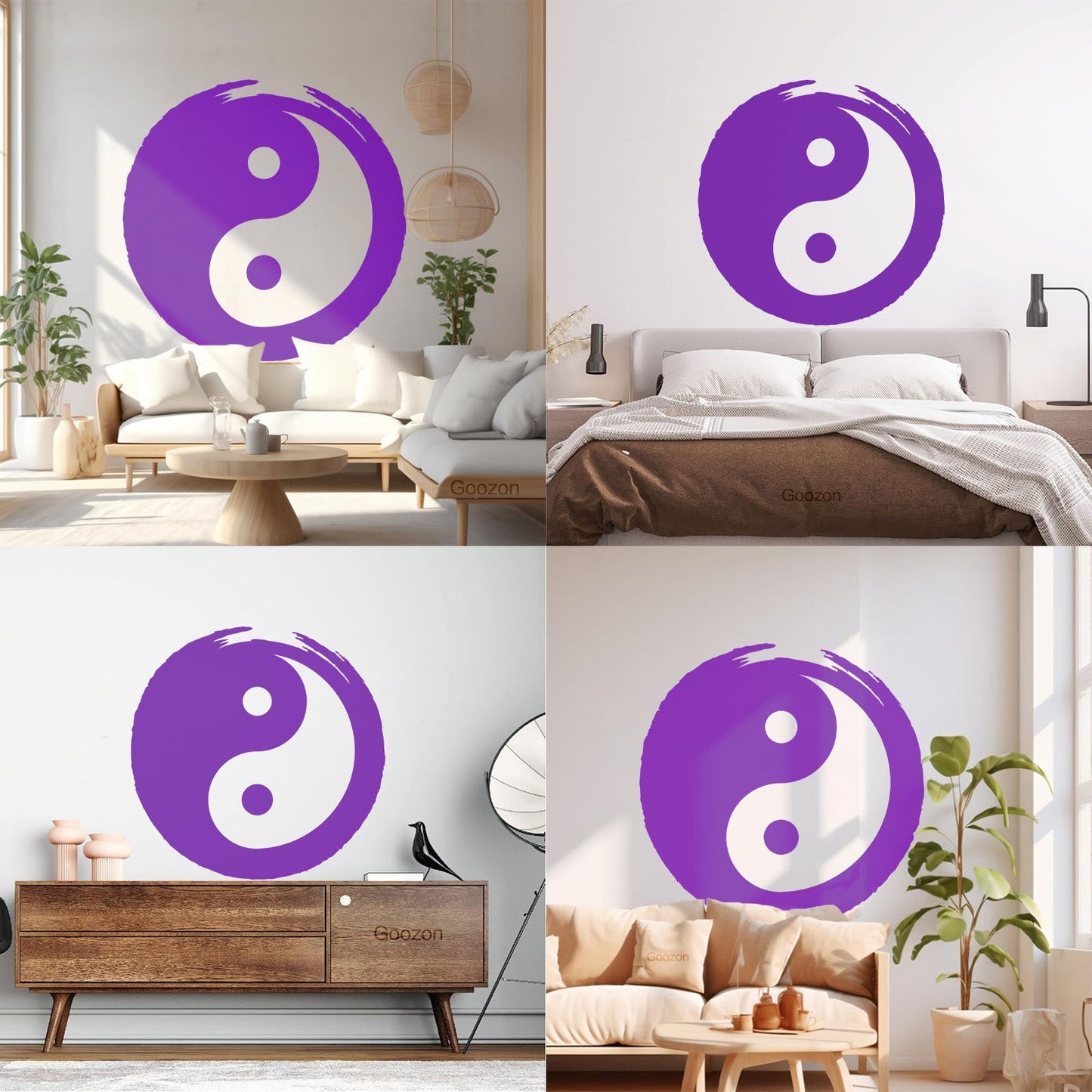 Wall Vinyl Sticker Decor Circle Yin Yang Symbol Eastern Philosophy Zen Tattoo Culture