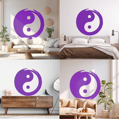 Wall Vinyl Sticker Decor Circle Yin Yang Symbol Eastern Philosophy Zen Tattoo Culture