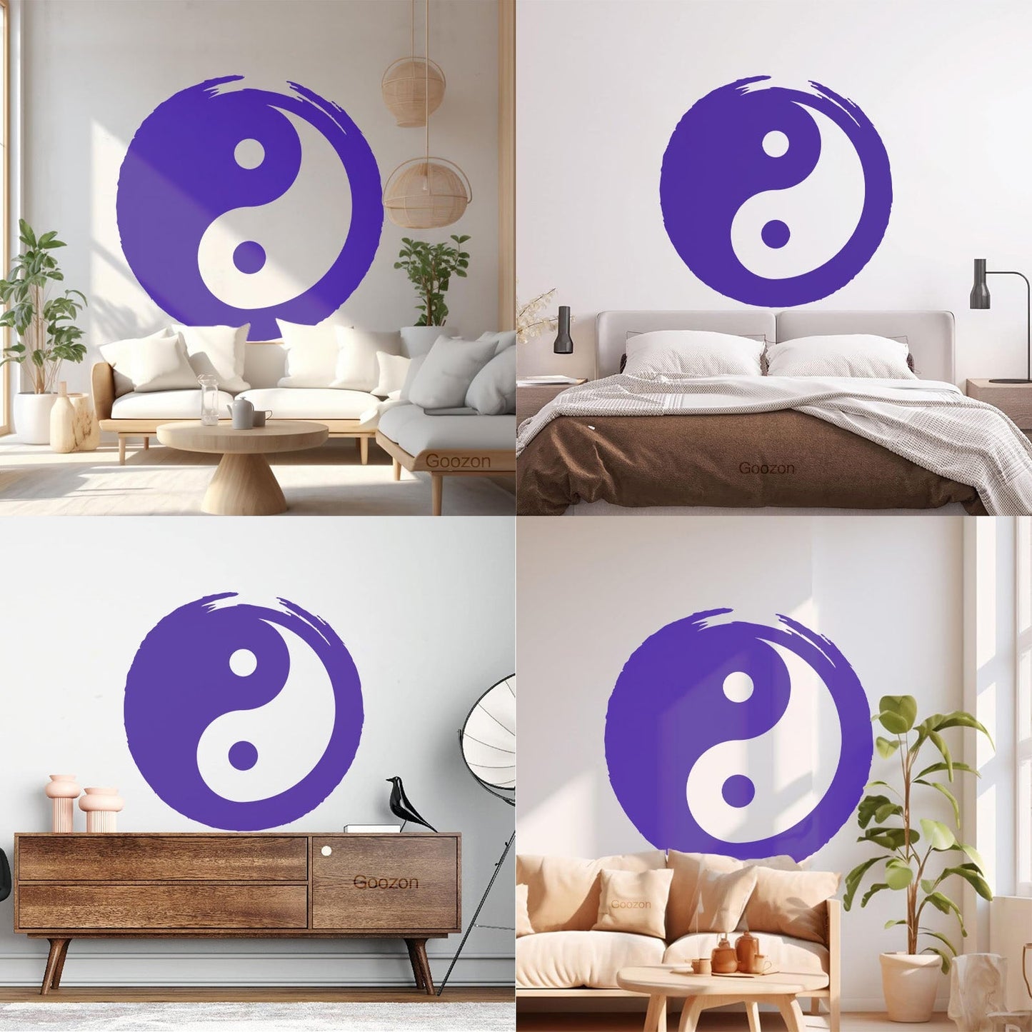 Wall Vinyl Sticker Decor Circle Yin Yang Symbol Eastern Philosophy Zen Tattoo Culture
