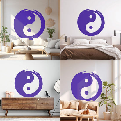 Wall Vinyl Sticker Decor Circle Yin Yang Symbol Eastern Philosophy Zen Tattoo Culture