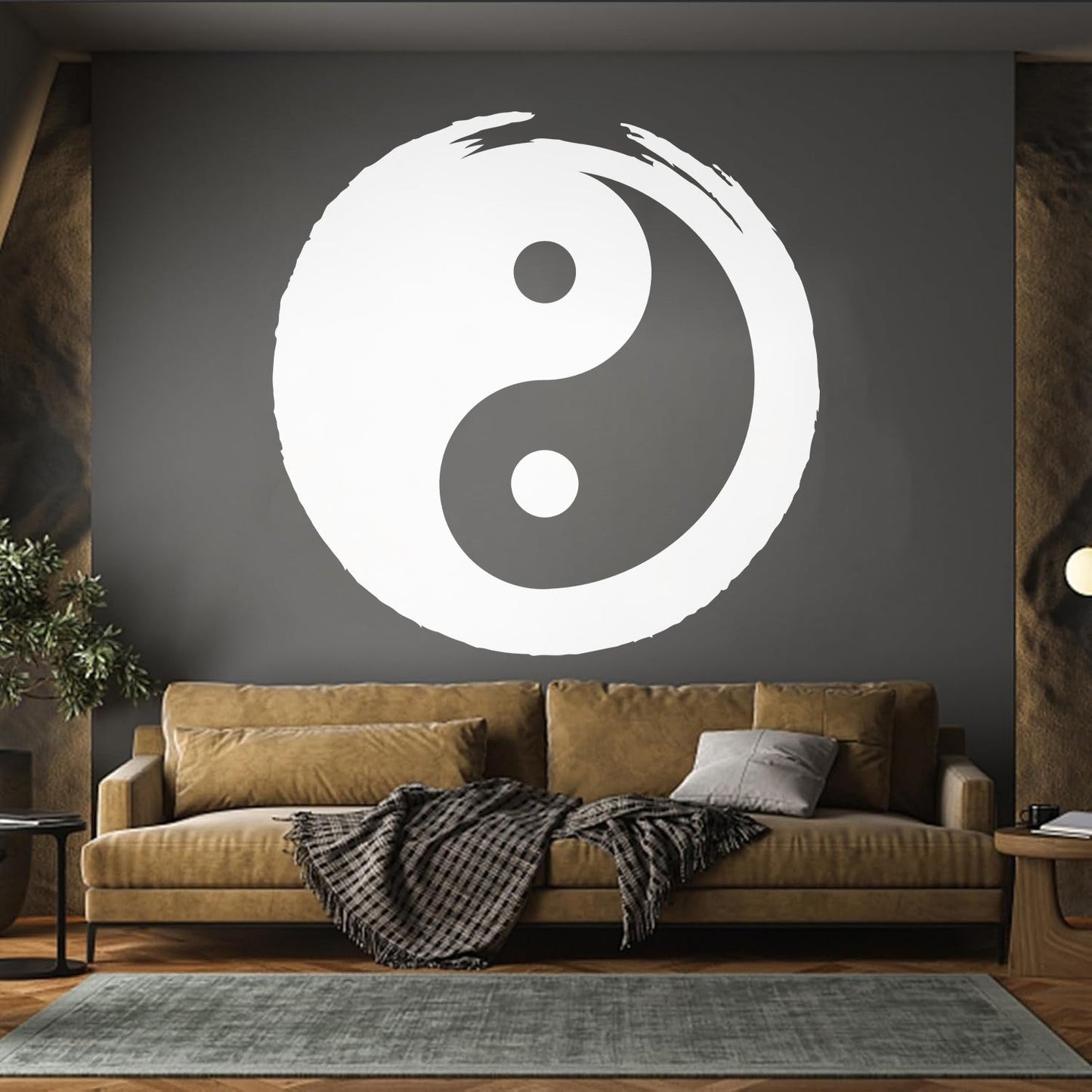 Wall Vinyl Sticker Decor Circle Yin Yang Symbol Eastern Philosophy Zen Tattoo Culture