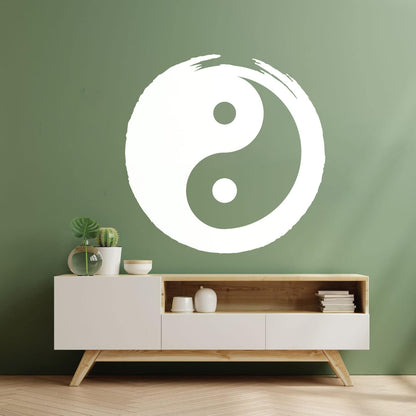 Wall Vinyl Sticker Decor Circle Yin Yang Symbol Eastern Philosophy Zen Tattoo Culture