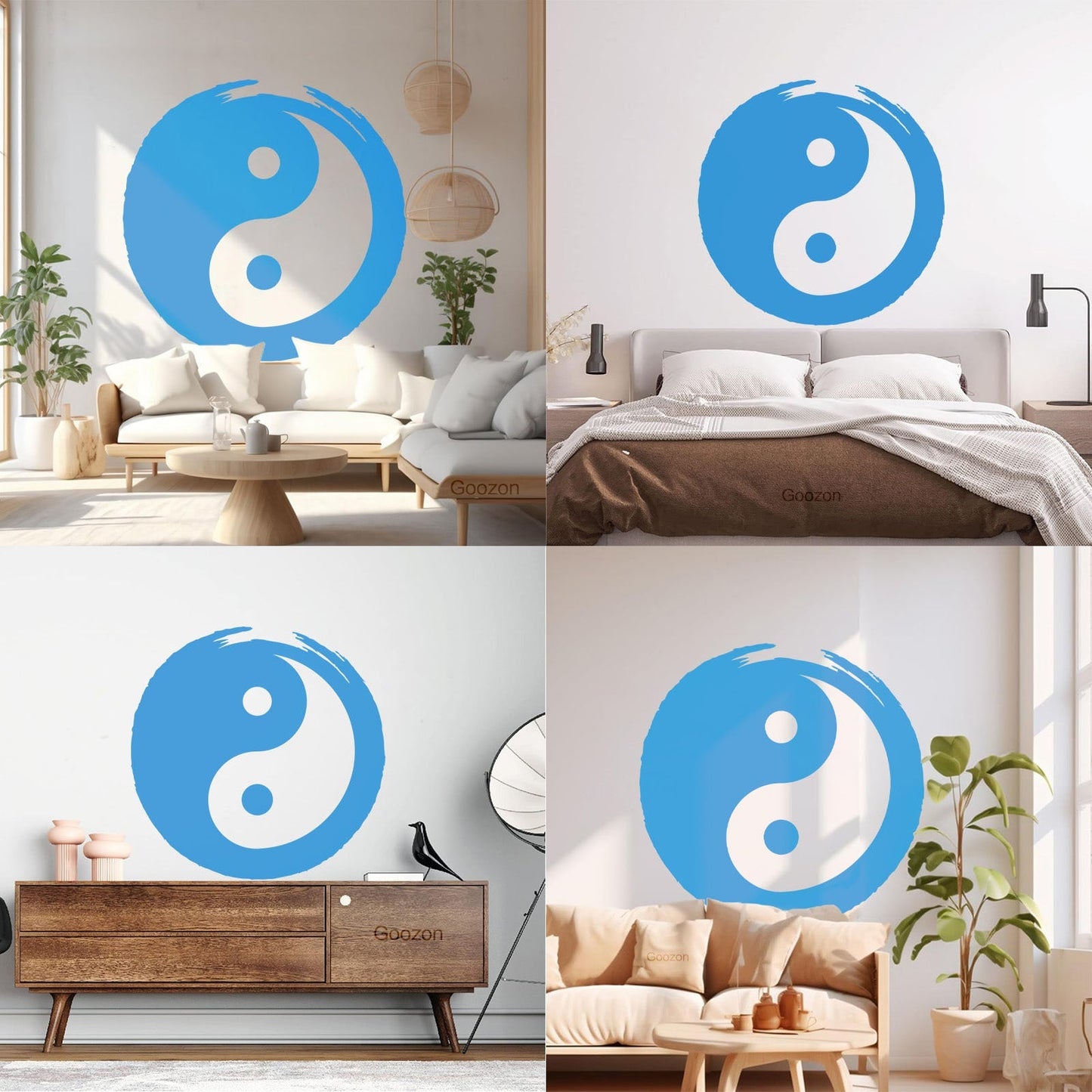 Wall Vinyl Sticker Decor Circle Yin Yang Symbol Eastern Philosophy Zen Tattoo Culture