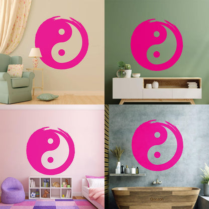 Wall Vinyl Sticker Decor Circle Yin Yang Symbol Eastern Philosophy Zen Tattoo Culture