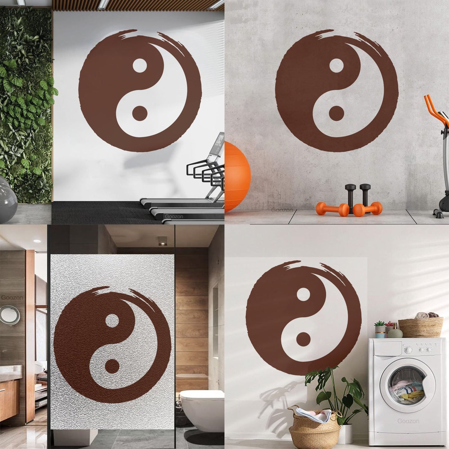 Wall Vinyl Sticker Decor Circle Yin Yang Symbol Eastern Philosophy Zen Tattoo Culture