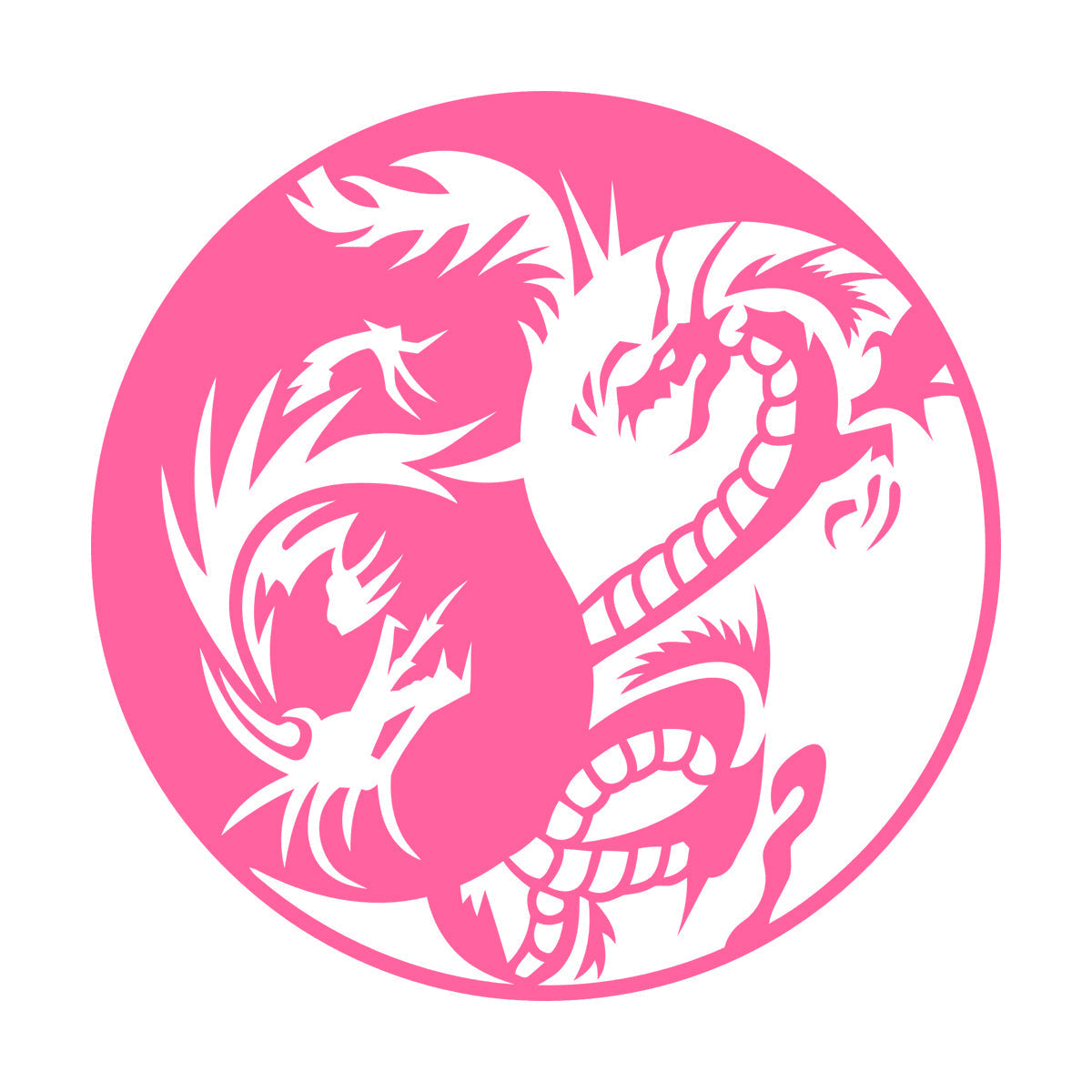 Lettering Decals Couple Dragon Yin Yang Zen Chinese Oriental Symbol Easy Installation