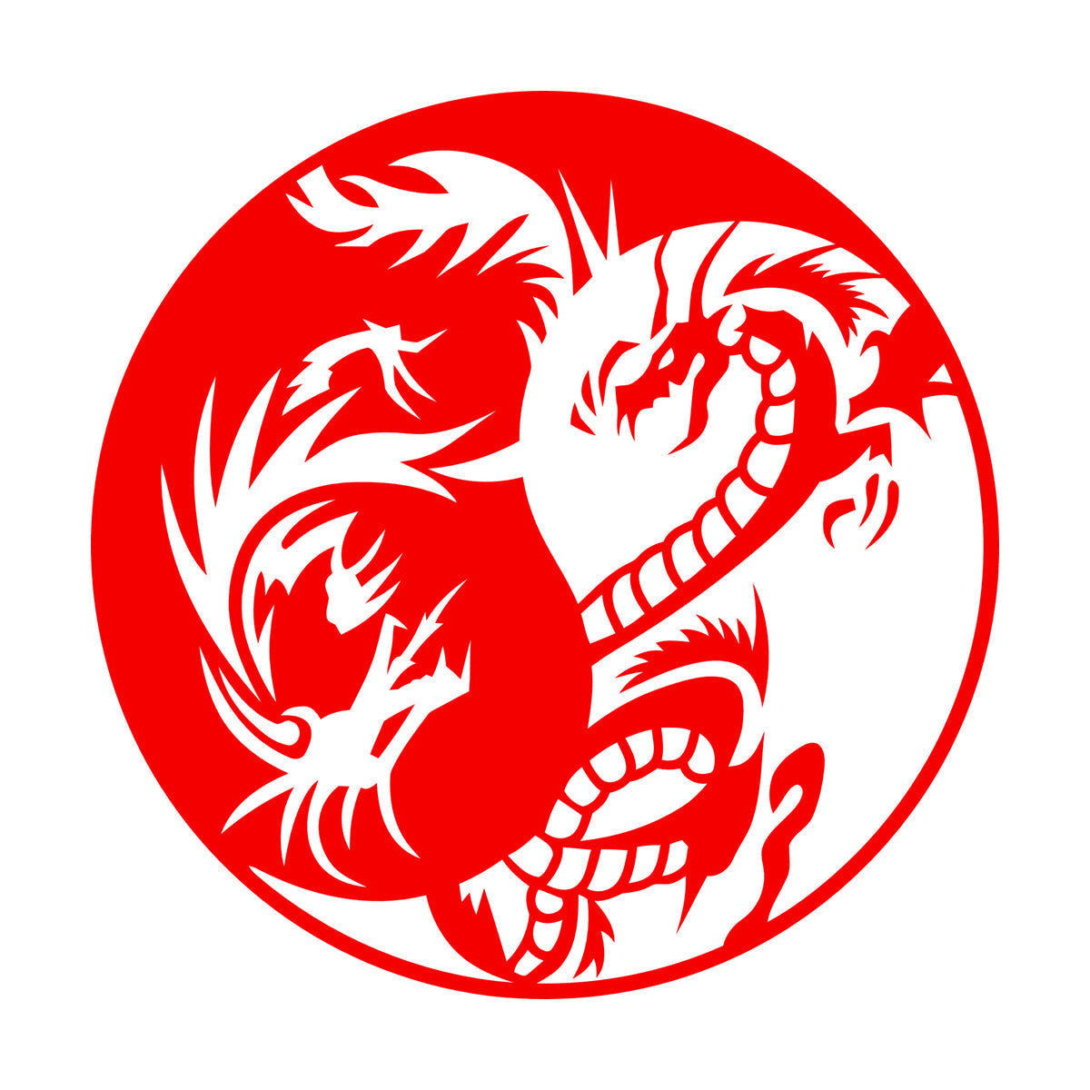 Lettering Decals Couple Dragon Yin Yang Zen Chinese Oriental Symbol Easy Installation