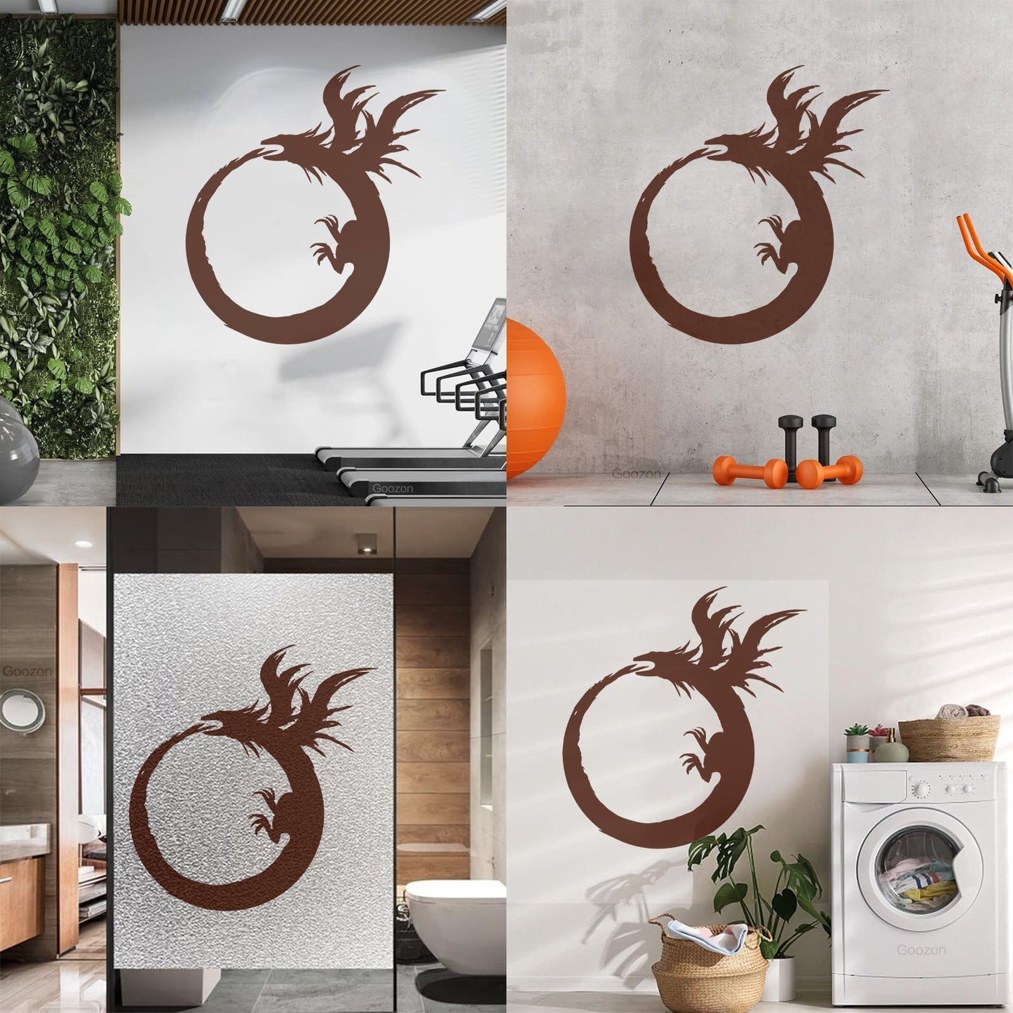 Lettering Stickers Dragon Enso Circle Symbol Buddhism Multiple Size Options
