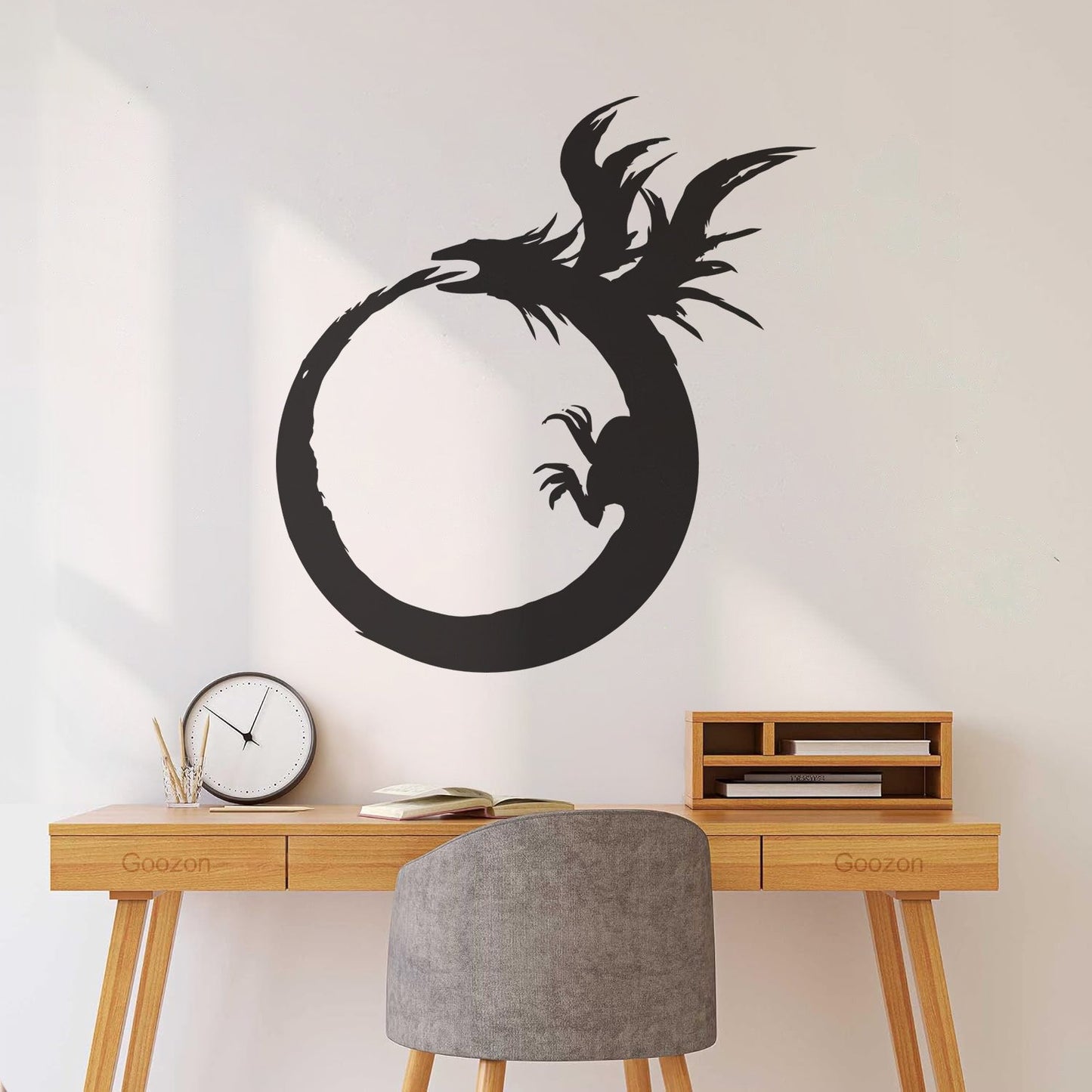 Lettering Stickers Dragon Enso Circle Symbol Buddhism Multiple Size Options