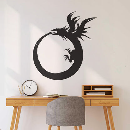 Lettering Stickers Dragon Enso Circle Symbol Buddhism Multiple Size Options