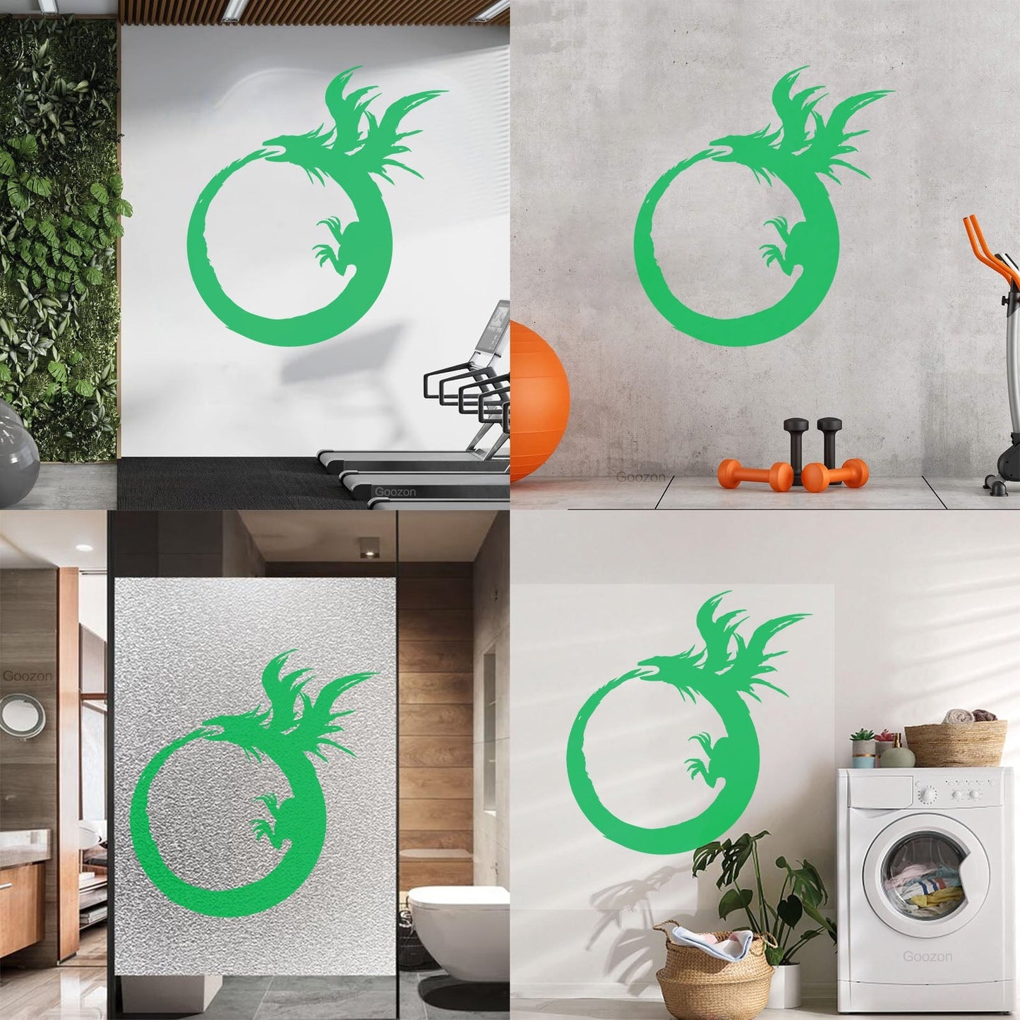Lettering Stickers Dragon Enso Circle Symbol Buddhism Multiple Size Options