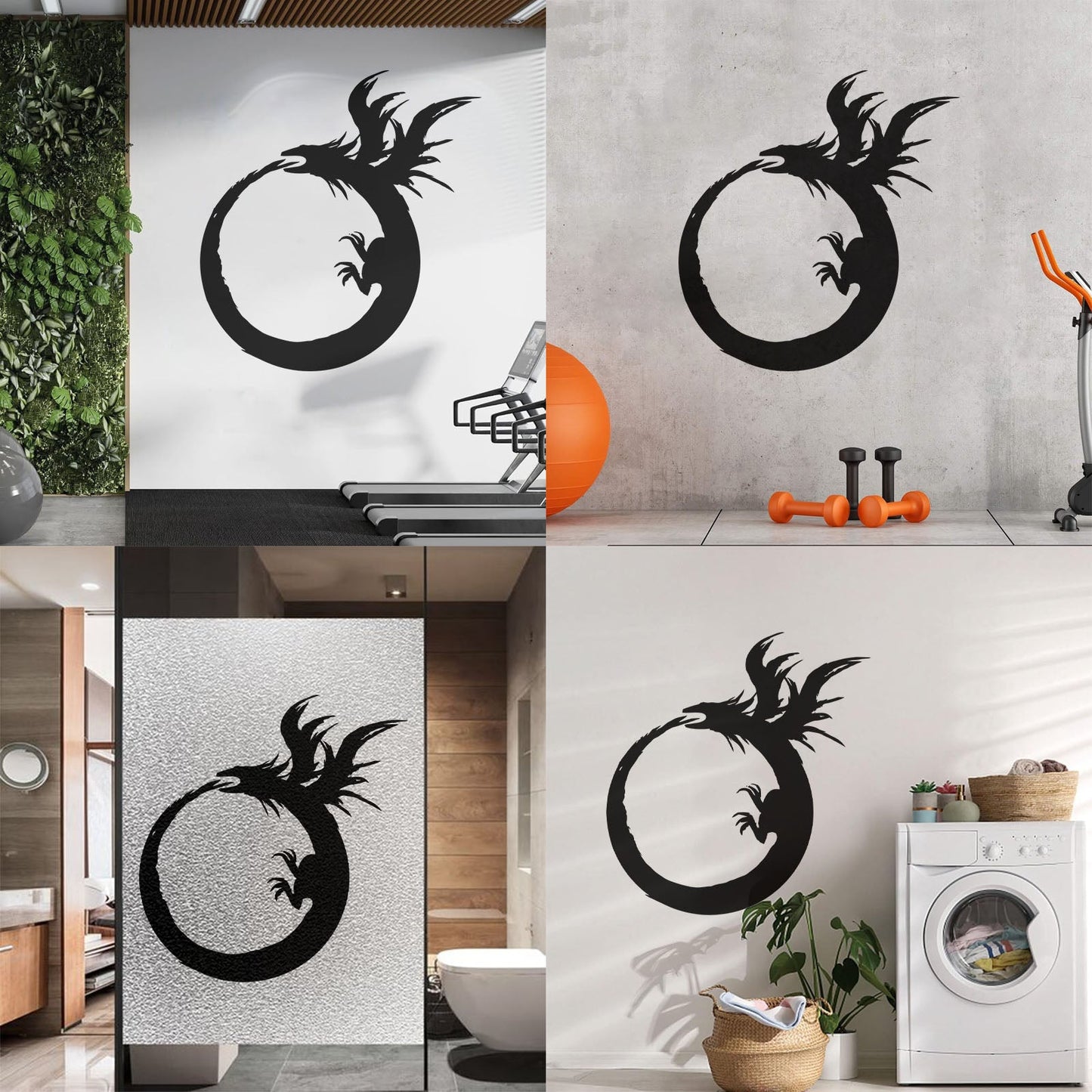 Lettering Stickers Dragon Enso Circle Symbol Buddhism Multiple Size Options