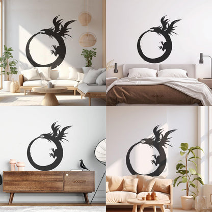 Lettering Stickers Dragon Enso Circle Symbol Buddhism Multiple Size Options