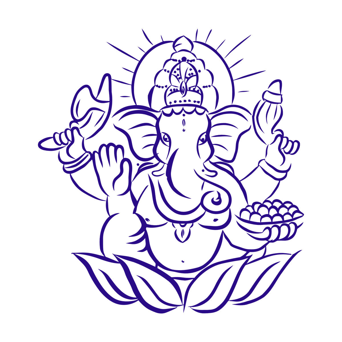 Elephant Ganesha Indian Symbol Hinduism Vinyl Wall Stickers It Won'T Fall Off