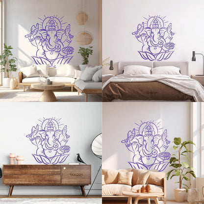 Elephant Ganesha Indian Symbol Hinduism Vinyl Wall Stickers It Won'T Fall Off