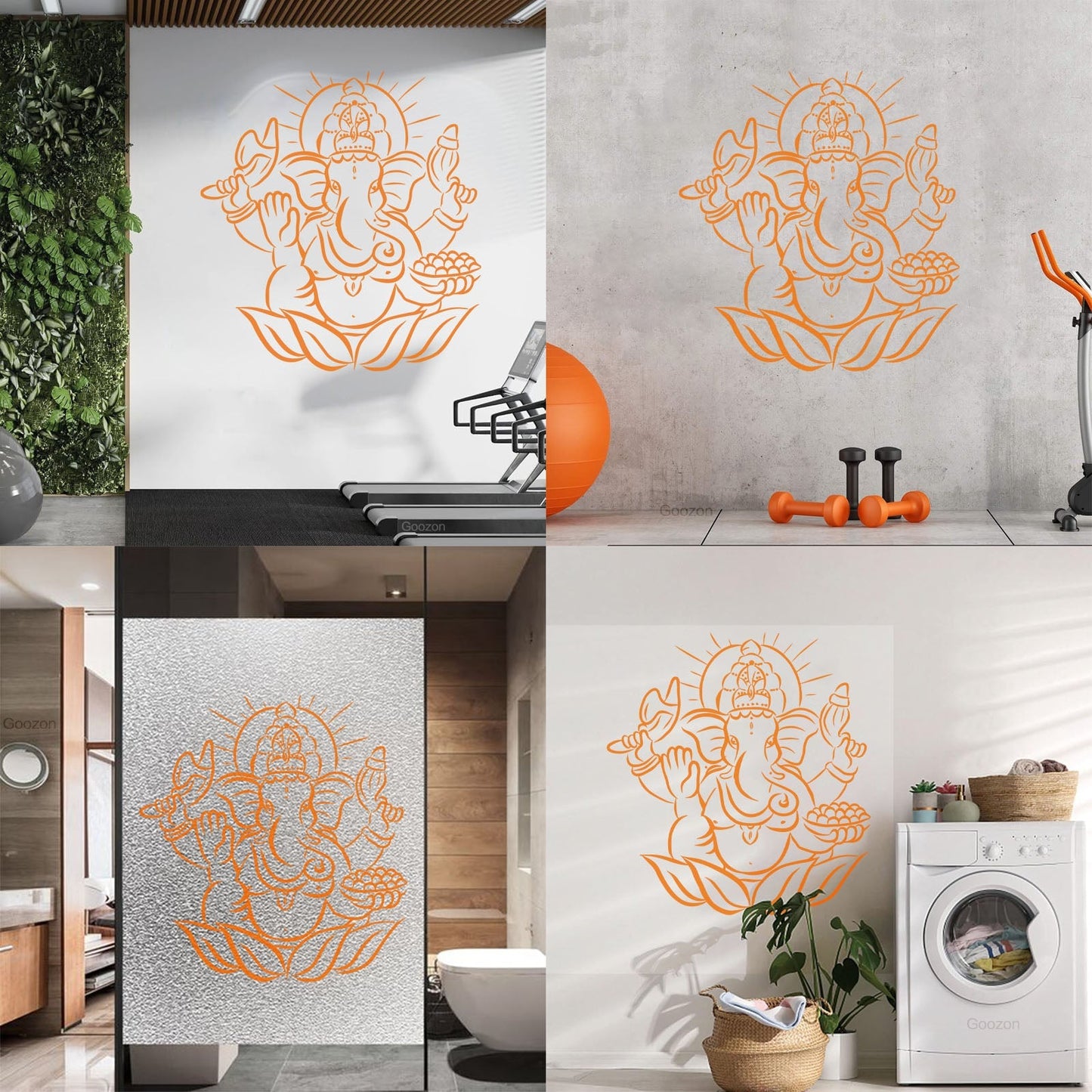 Elephant Ganesha Indian Symbol Hinduism Vinyl Wall Stickers It Won'T Fall Off