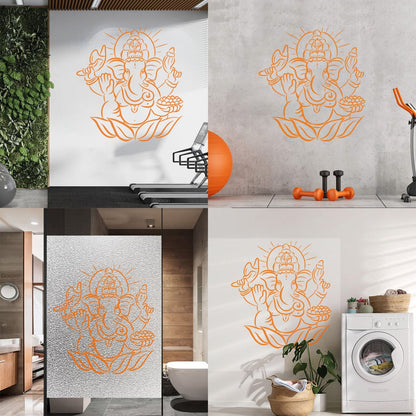 Elephant Ganesha Indian Symbol Hinduism Vinyl Wall Stickers It Won'T Fall Off