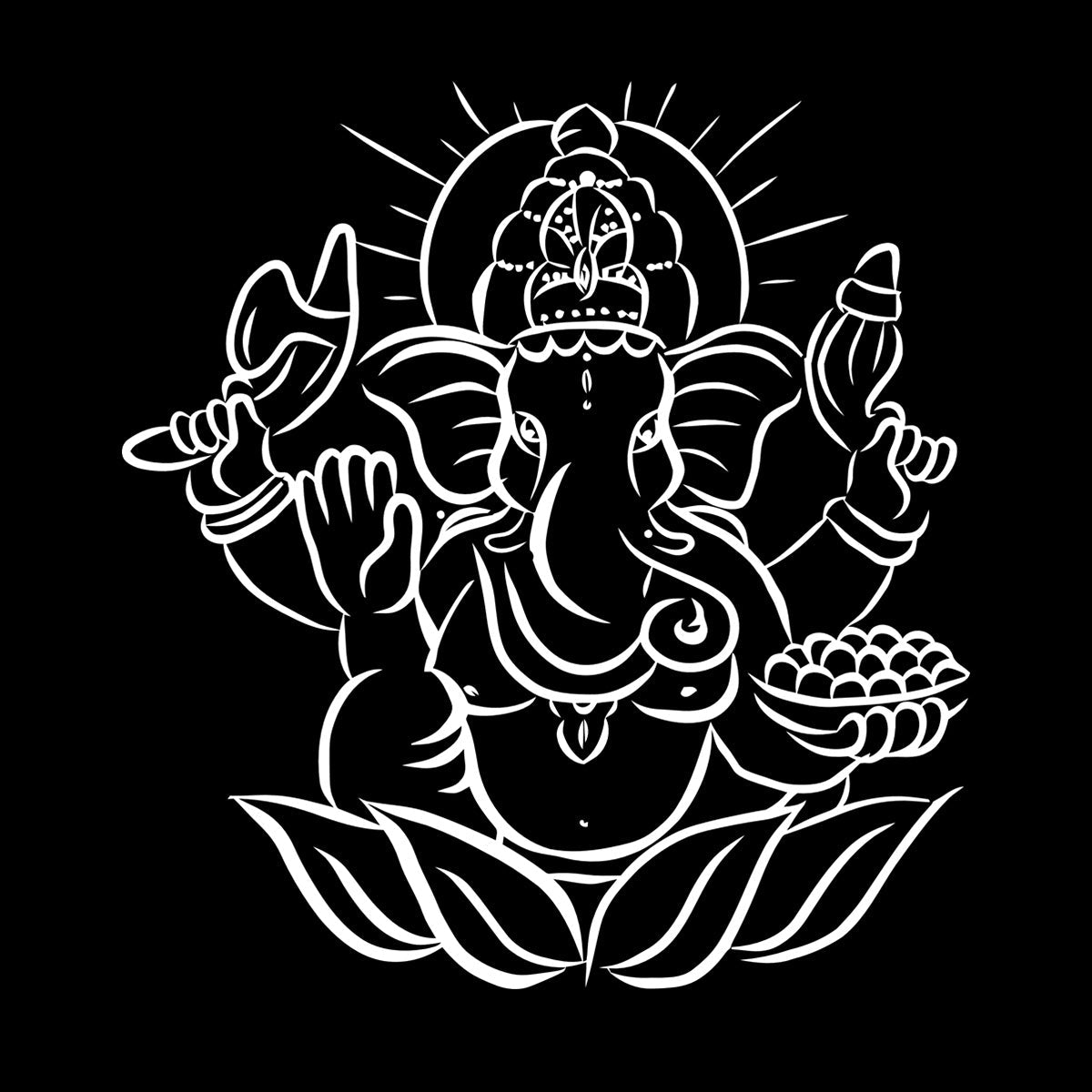 Elephant Ganesha Indian Symbol Hinduism Vinyl Wall Stickers It Won'T Fall Off