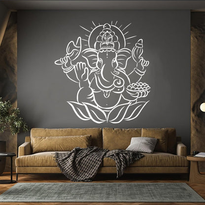 Elephant Ganesha Indian Symbol Hinduism Vinyl Wall Stickers It Won'T Fall Off