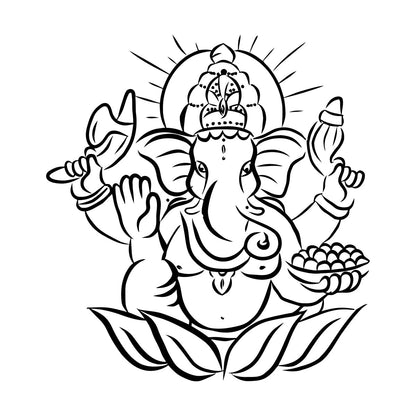 Elephant Ganesha Indian Symbol Hinduism Vinyl Wall Stickers It Won'T Fall Off