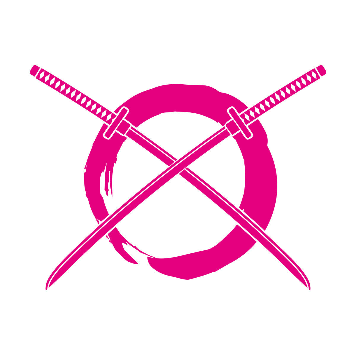 Fine Carving Stickers Enso Circle Samurai Katana Zen Japanese Glass Stickers