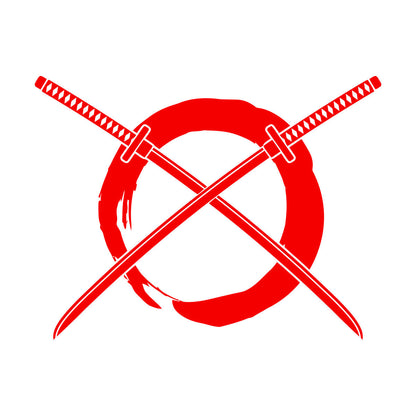 Fine Carving Stickers Enso Circle Samurai Katana Zen Japanese Glass Stickers