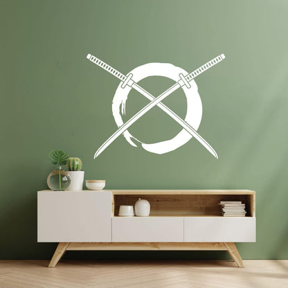 Fine Carving Stickers Enso Circle Samurai Katana Zen Japanese Glass Stickers