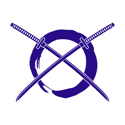 Fine Carving Stickers Enso Circle Samurai Katana Zen Japanese Glass Stickers