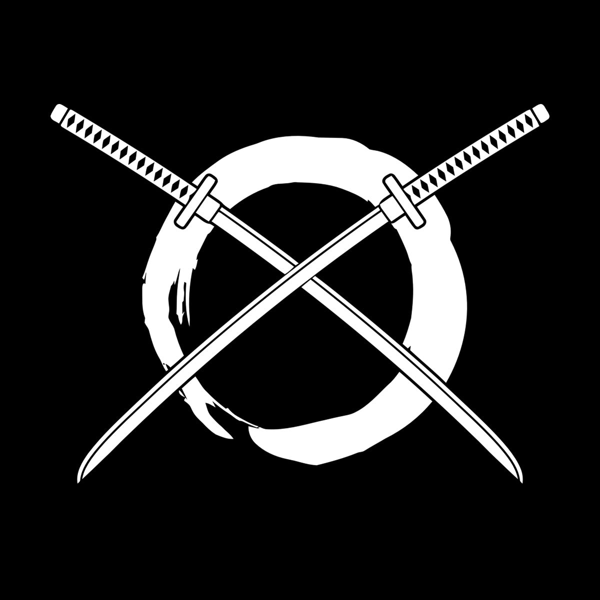 Fine Carving Stickers Enso Circle Samurai Katana Zen Japanese Glass Stickers